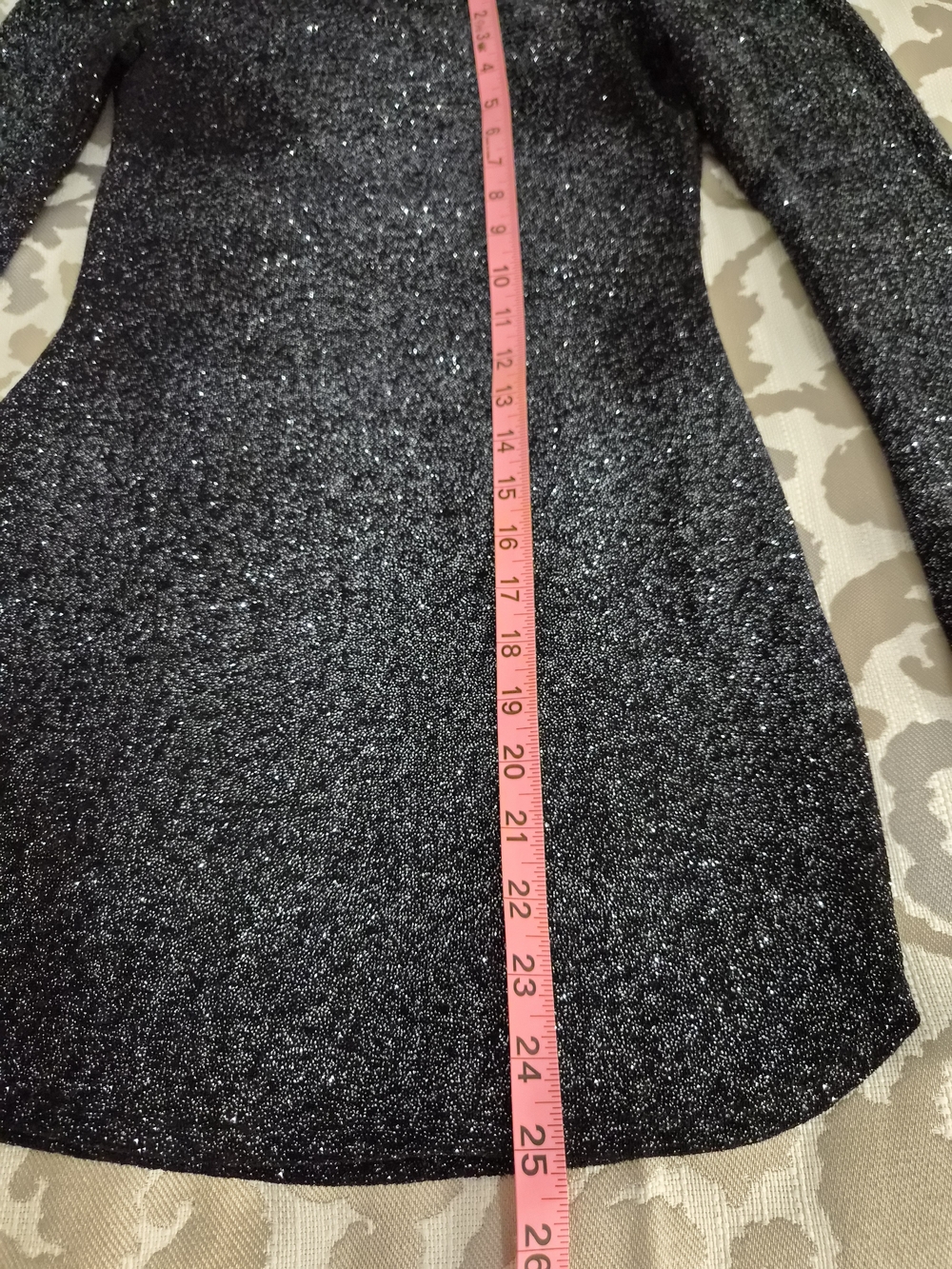 Windsor Black Sparkle Off-Shoulder Long Sleeve Dress - Picture 3 of 5